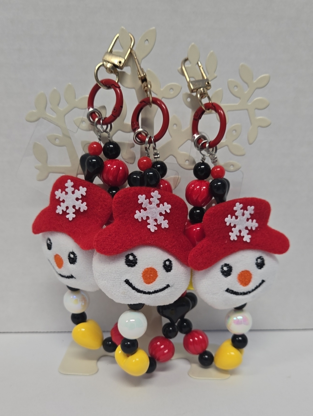 🎅🎅🎅Set Of 3 Snowman Keychain/Bag Charm for Kids/Adults 6" NWOT
